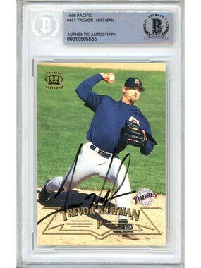Trevor Hoffman Signed 1998 Pacific #431 San Diego Padres HOF BAS Slab Auto MLB